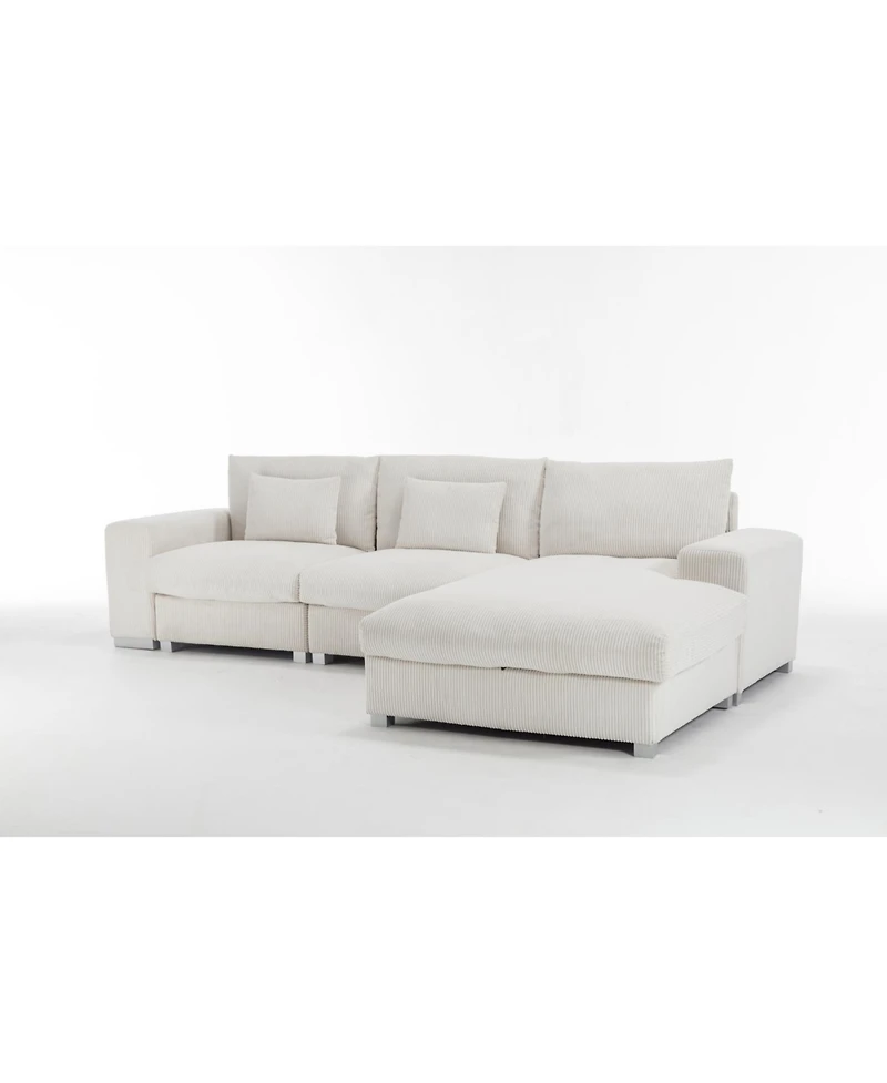 Streamdale Furniture Nordic L-Shaped Flannel Sofa - Minimalist Living Room