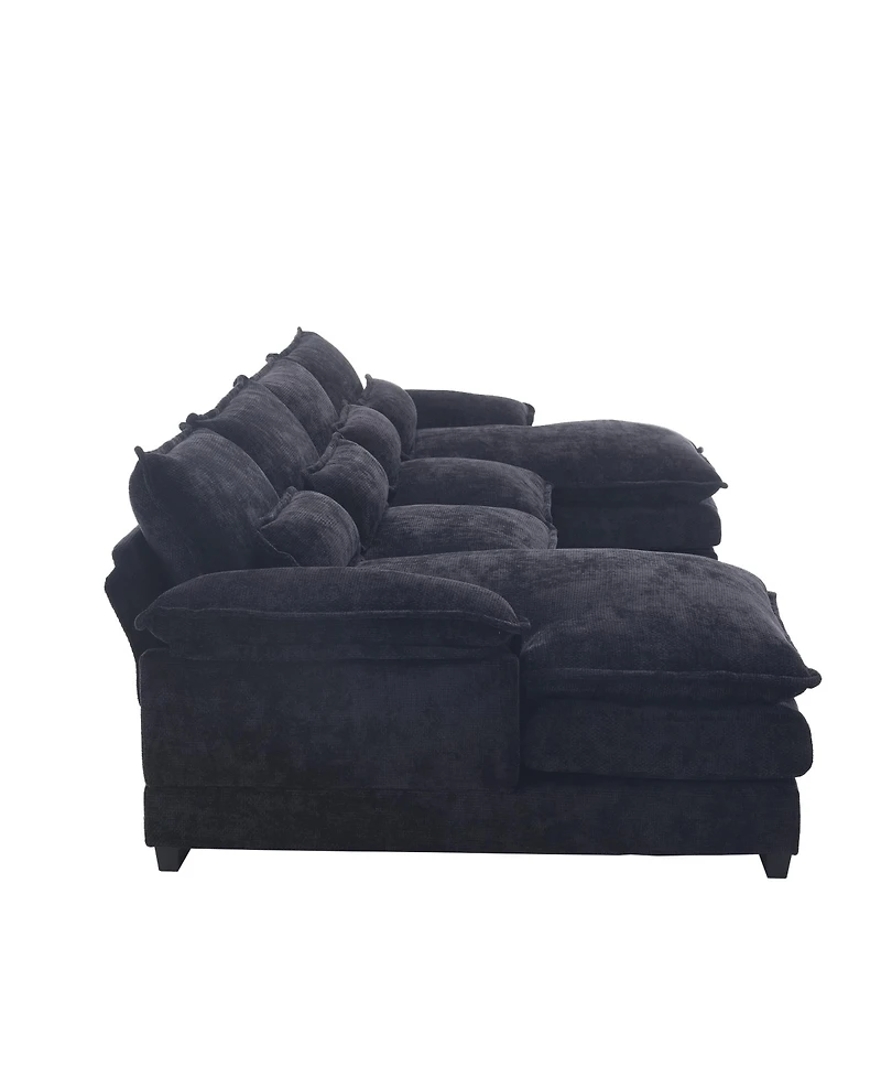 Streamdale Chenille U-Shaped Sofa (Oversized, 4-Seater)