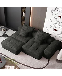 Streamdale Furniture Modern Oversized Chenille Sectional Sofa with Ottoman & Pillows