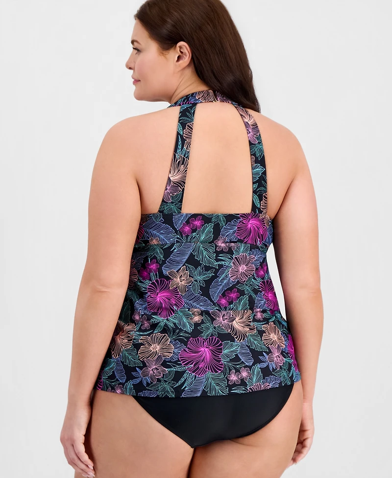 Island Escape Plus H-Back Tankini Top, Macy's Exclusive