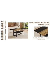 Streamdale Furniture Streamdale Wooden Dining Table Set with 8 Brown Chairs