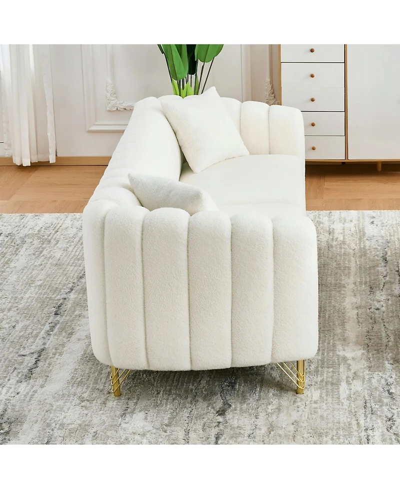 Streamdale Furniture 85" Chenille Sofa, 3 Seater Deep Couch, Tufted