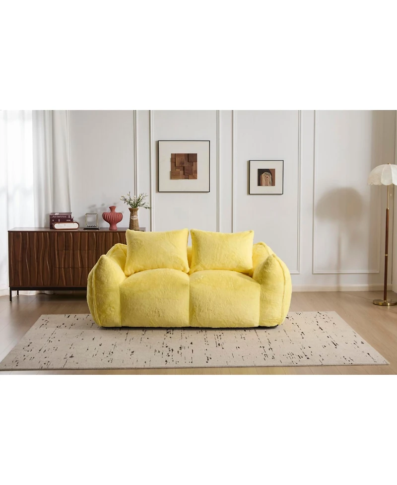 Streamdale Furniture Giant Yellow Bean Bag Couch with Pillows