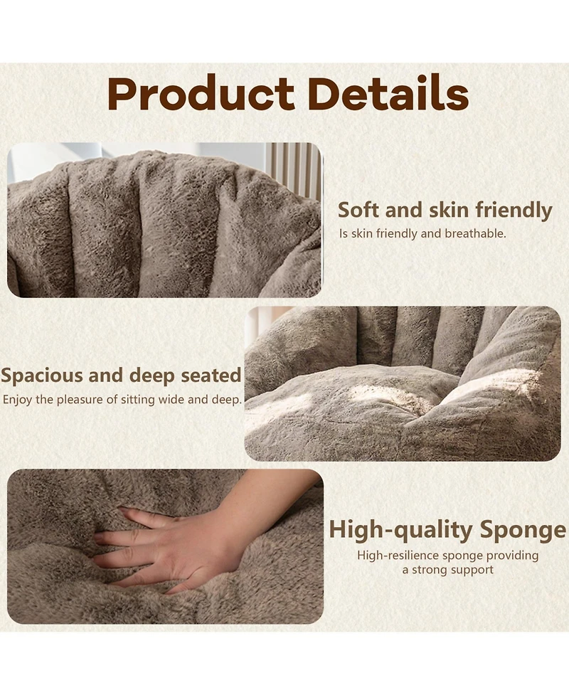 Streamdale Furniture Armrest Bean Bag Chair - High-Density Foam