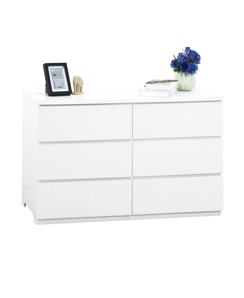 Streamdale Furniture 6 Drawer Wood Storage Cabinet Dresser Organizer