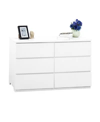 Streamdale Furniture 6 Drawer Wood Storage Cabinet Dresser Organizer