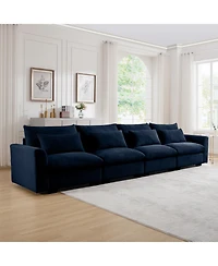 Streamdale Furniture 4 Seater Corduroy Couch with 4 Pillows