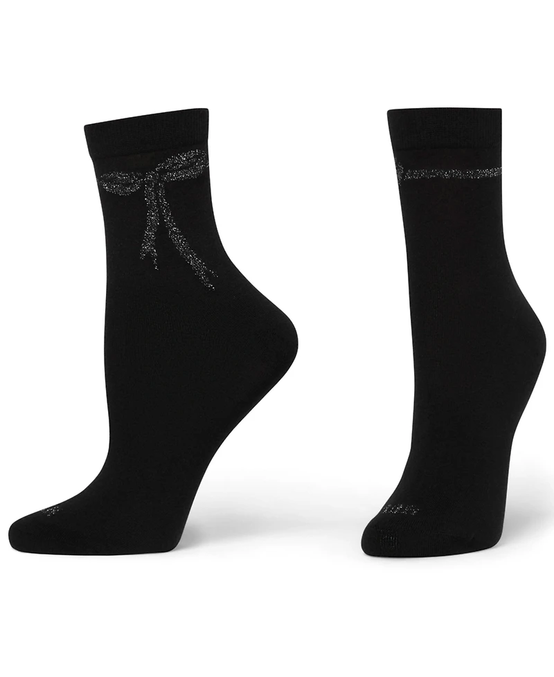 Hue Women's 2-Pack Metallic Bow Socks