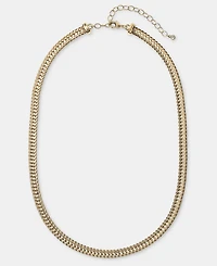 On 34th Herringbone Chain Collar Necklace, 18" + 3" extender, Macy's Exclusive