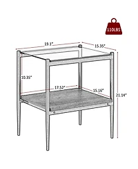 Streamdale Furniture Gray Glass Coffee & End Table Set - Modern Living Room Tables