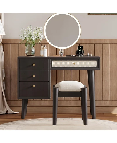 Streamdale Retro Bohemian Vanity Set with Charging and Usb