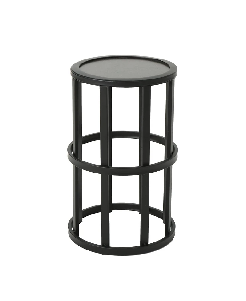 Streamdale Furniture Ceramic Tile Patio Side Table - Powder-Coated Iron Frame