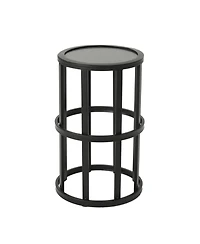 Streamdale Furniture Ceramic Tile Patio Side Table - Powder-Coated Iron Frame