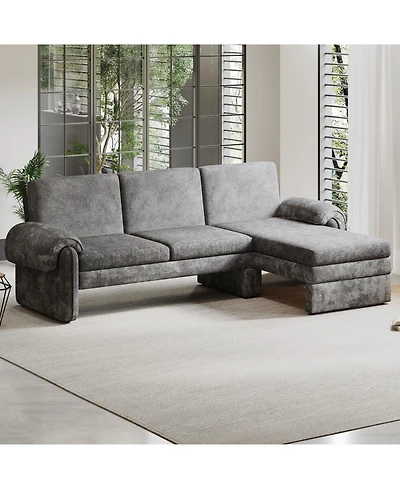 Streamdale Furniture 94" Convertible Futon Sofa Bed Chaise & Pillows