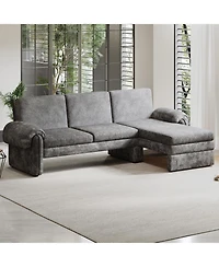 Streamdale Furniture 94" Convertible Futon Sofa Bed Chaise & Pillows