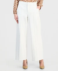 T Tahari Women's High-Rise Straight Wide-Leg Pants