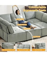 Streamdale Furniture U-Shaped Modular Sectional Sofa with Reversible Chaise
