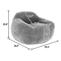 Streamdale Furniture Cozy Bean Bag Chair with Armrests Spacious and Memory Foam Filled