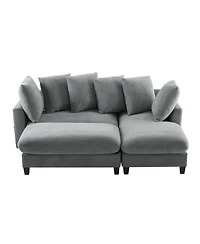 Streamdale Furniture 83" Sectional Sofa with Storage Ottoman & Pillows