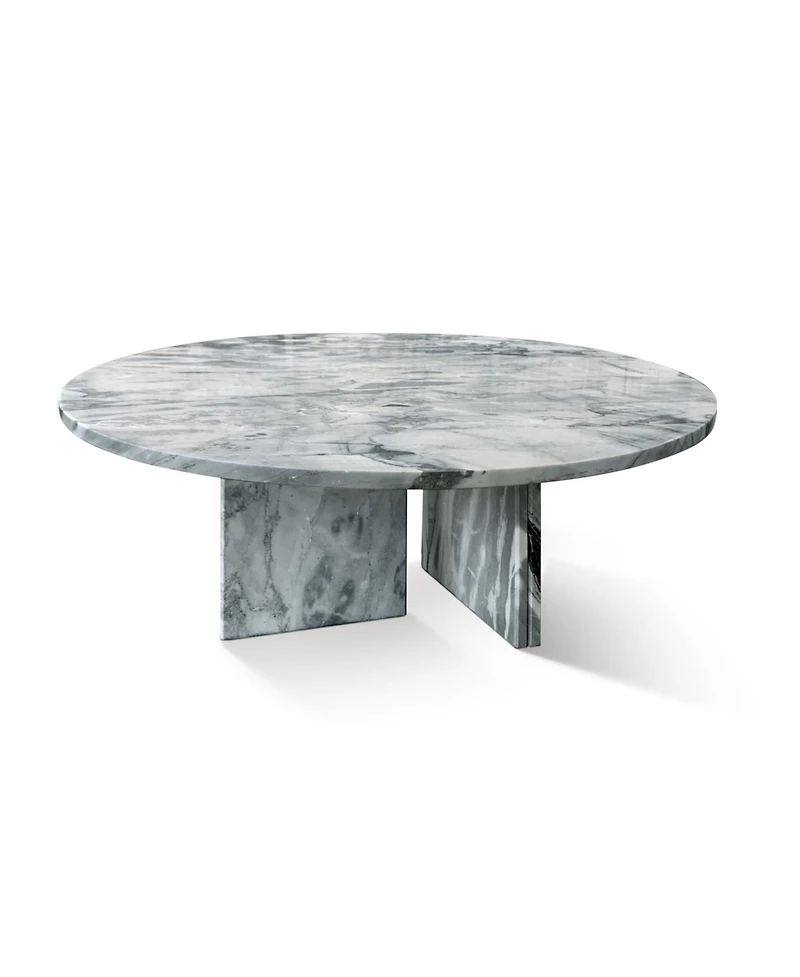 Streamdale Furniture Blue Gray Marble Coffee Table - 27.6 Inch