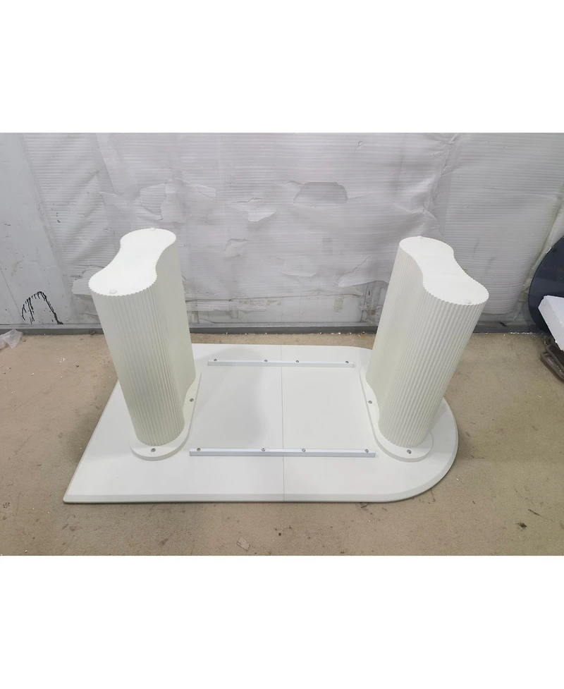 Streamdale Furniture Cream Modern Dining Table & Irregular Side Table