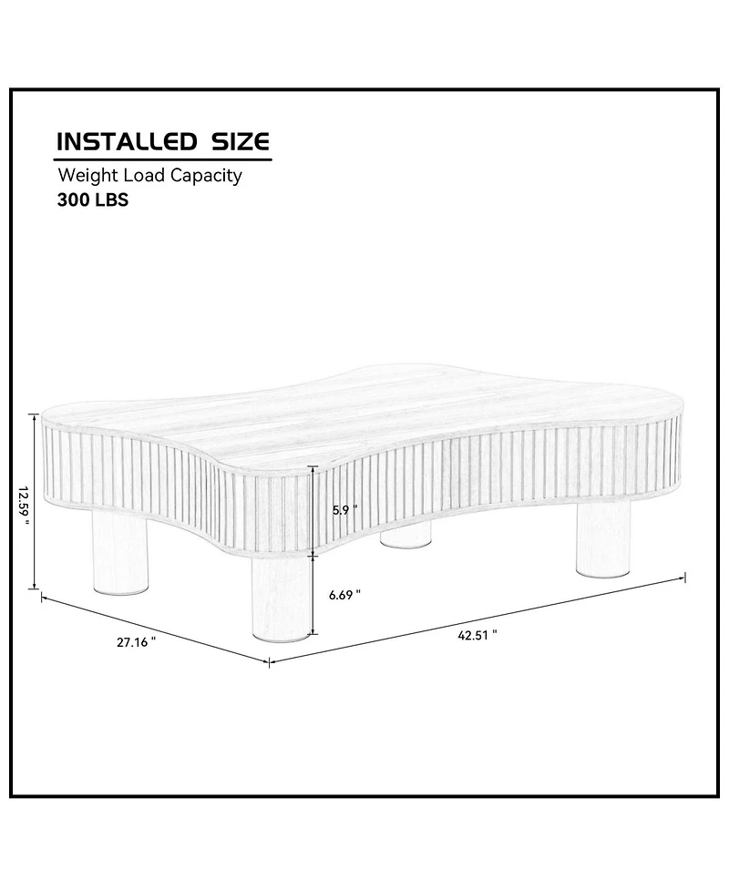 Streamdale Furniture Modern Wooden Drum Coffee Table