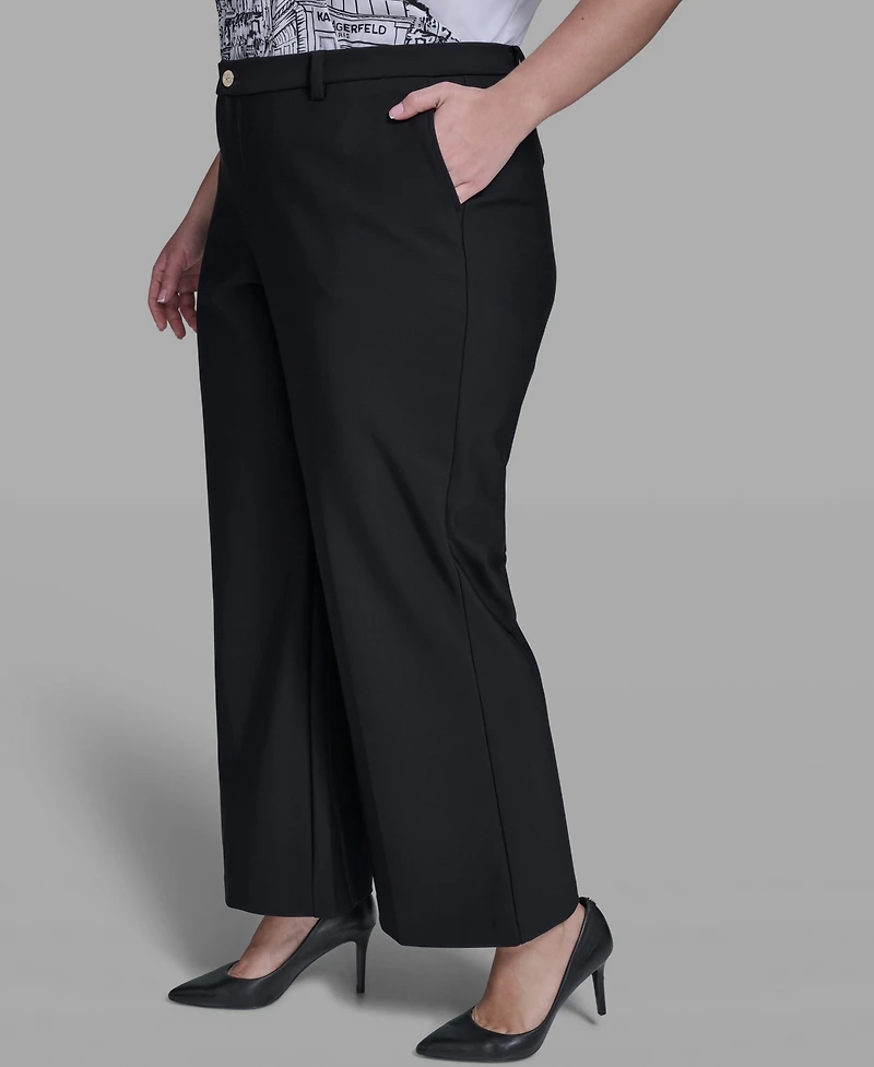 Karl Lagerfeld Paris Plus Ponte Wide Leg Pants