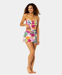 Anne Cole Women's Twist Front Shirred Bandeaukini Swim Top