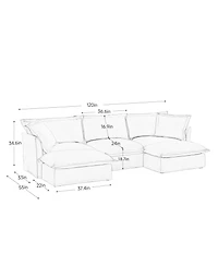 Streamdale Furniture Slipcovered U Shape Sectional Sofa with Pillows