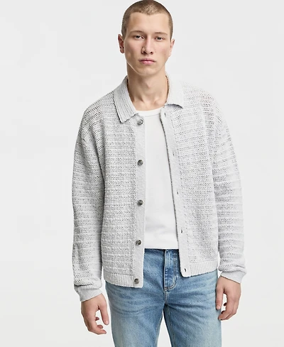 Mode of One Men's Relaxed-Fit Elio Long-Sleeve Polo Sweater, Macy's Exclusive