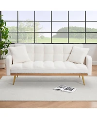 Streamdale Furniture 69" Sofa Bed with Adjustable Teddy Sofa