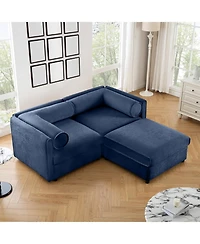 Streamdale Furniture Chenille 2-Seater Sofa with Ottoman Storage