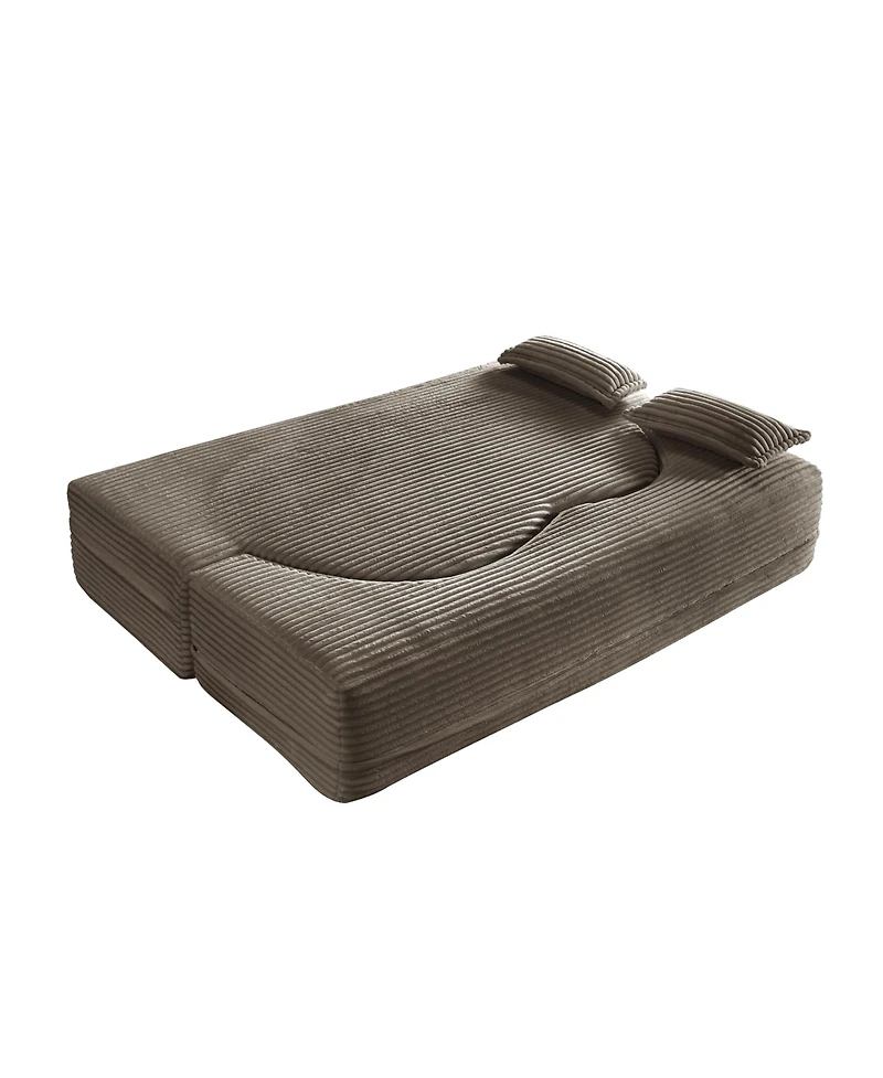 Streamdale Furniture Corduroy Foam Sleeper Sofa Bed with Pillows
