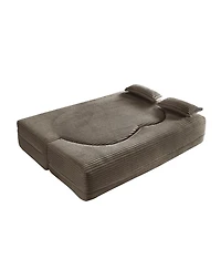 Streamdale Furniture Corduroy Foam Sleeper Sofa Bed with Pillows