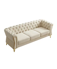 Streamdale Furniture Modern Tufted Velvet Sofa 87.4 inch for Living Room