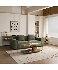 Streamdale Furniture Mdf SideTable, Small Tea Table, Walnut Night Stand Tempered Glass Sofa Table