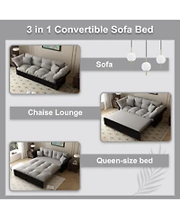 Streamdale Furniture Queen Pull Out Sofa Bed, 3-in-1 Convertible Sleeper