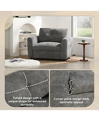 Streamdale Tufted Chenille Armchair with Charger & Wide Seat