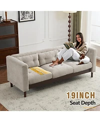 Streamdale 78" Upholstered Modern Sofa - Grayish Beige