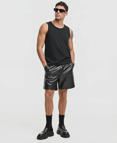 Mode of One Men's Checkerboard Pleather Shorts, Macy's Exclusive