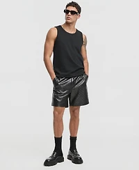 Mode of One Men's Checkerboard Pleather Shorts, Macy's Exclusive