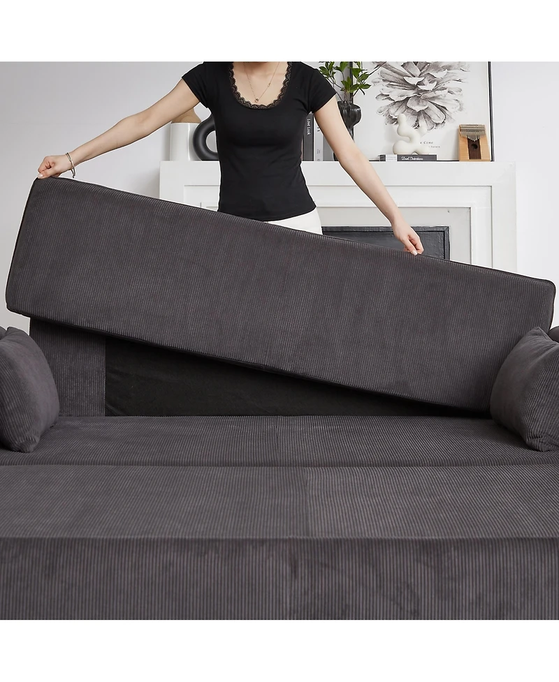 Streamdale 66" Sleeper Sofa Bed - 3-in-1 Adjustable Pullout with Pillows