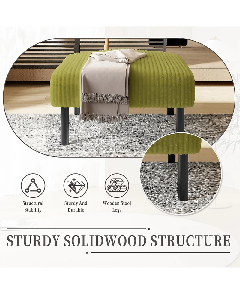 Streamdale Furniture Streamdale Corduroy Ottoman Footstool with Legs