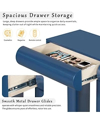 Streamdale Furniture Modern Blue Entryway Table with Drawers & Geometric Legs