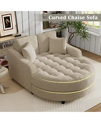 Streamdale Furniture 55" Modern Chaise Lounge Sofa Bed with Tufted Seat