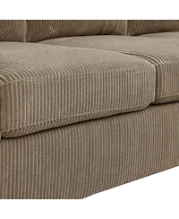 Streamdale Furniture Savannah Modular Corduroy Sectional Sofa with Ottoman