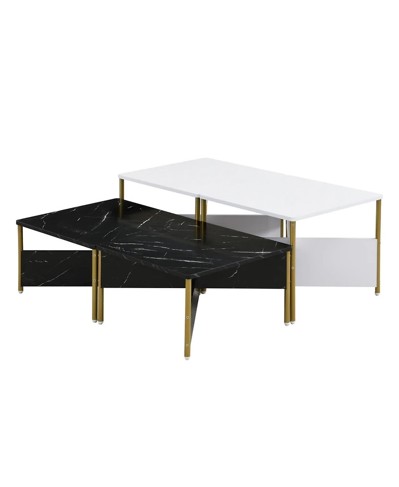 Streamdale Furniture Modern Nesting Coffee Tables - Mid Century Square Set