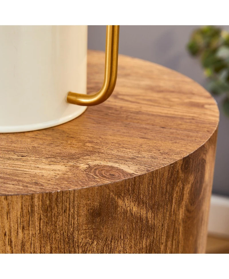 Streamdale Furniture Patterned Cylindrical Table - Versatile for Dining, Coffee, or Desk Use