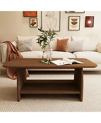 Streamdale Furniture Modern 47" Double-Layer Coffee Table with Storage