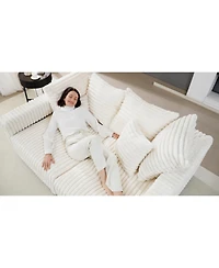 Streamdale Furniture Plush Corduroy 4-Seat Sofa, Modern Comfy Cloud Couch